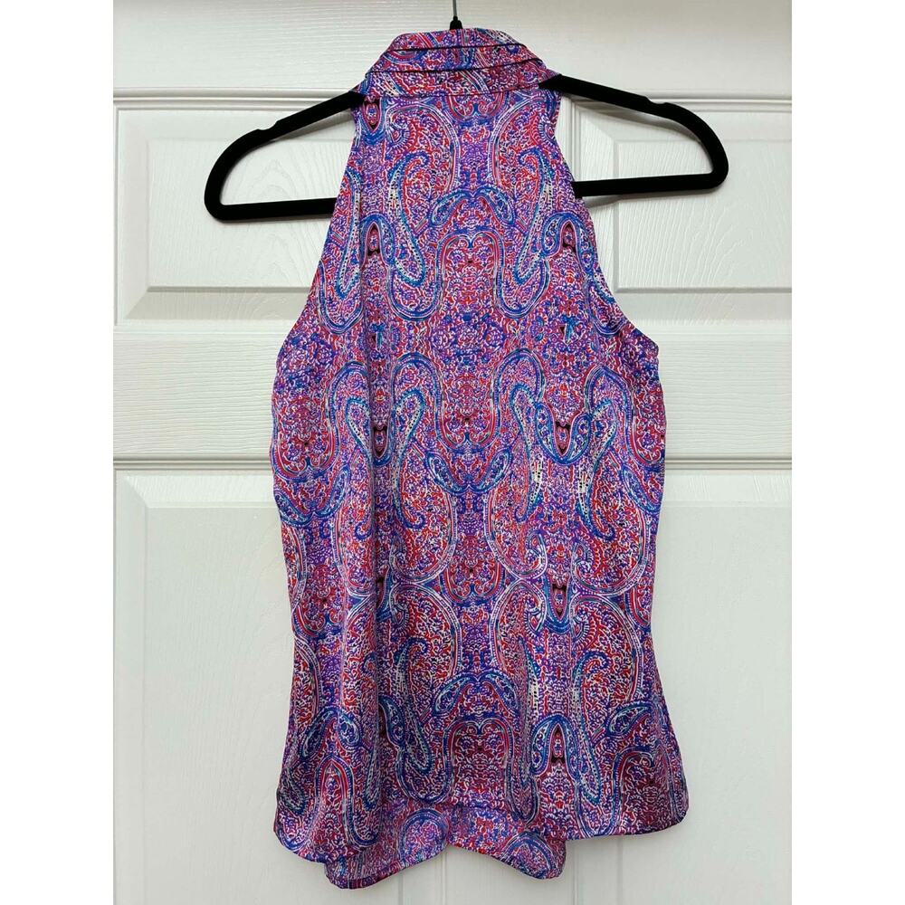 Outback Red XS‎ Paisley Halter Top Sleeveless Blouse Purple Pink - Picture 2 of 6